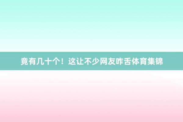 竟有几十个！这让不少网友咋舌体育集锦