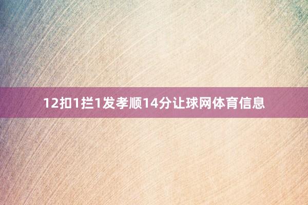 12扣1拦1发孝顺14分让球网体育信息