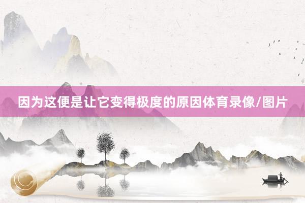 因为这便是让它变得极度的原因体育录像/图片